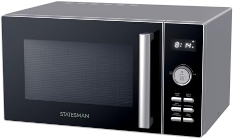 Statesman SKMC0930SS Digital Combination Microwave with Grill and Convection, 900 W, 30 Litre, 6 Power Levels, Stainless Steel Interior, 10 Auto Cooking Programmes, 95 Minute Timer, Stainless Steel