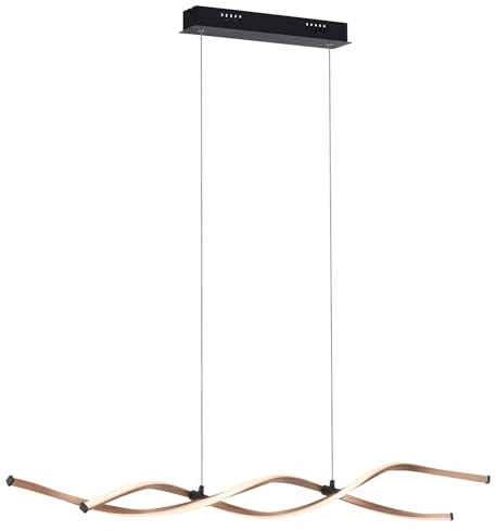 Paul Neuhaus LED-Pendelleuchte - Schwarz - Goldgelb - Metall - 110 x 120 cm