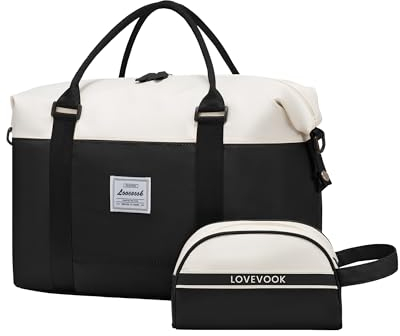 LOVEVOOK Reisetasche Damen, Handgepäck Tasche 45x36x20 Für Flugzeug, Sporttasche Weekender Kliniktasche Geburt, Travel Duffle Bag mit Kulturtasche für Frauen Reise Gym Ryanair Easyjet