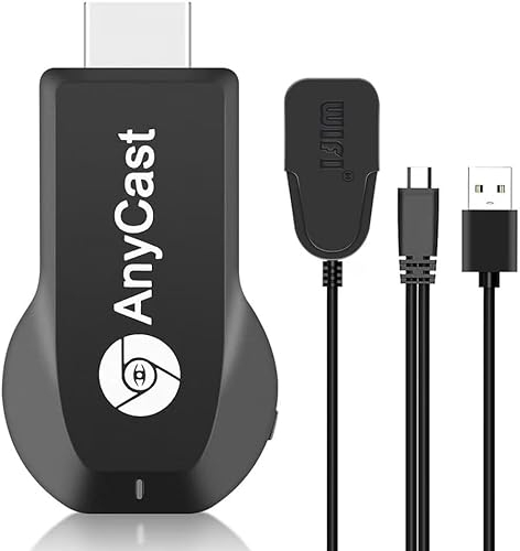 COMBLU Adaptateur d'affichage sans fil, 4K 1080p HD-MI WiFi Mobile Screen Mirroring Receiver Dongle pour i-Phone Mac i-OS Android vers TV Projecteur Support Miracast Airplay DLNA