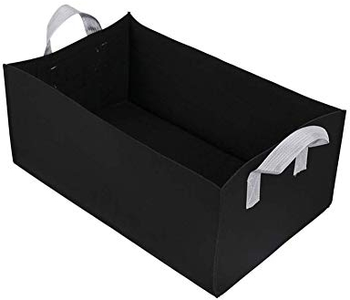 Borse per Coltivazione da Giardino, Borse per Piante Rettangolari in Feltro con Manici, Letto da Giardino Rialzato in Tessuto Non Tessuto Addensato, Vasi in Tessuto per Contenitori per Piante(Nero-S)
