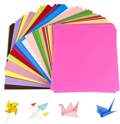 Chiluxendo Origami(15×15), Papiroflexia Paper para Niños, Papel Manualidades de Artes Doble Cara, Folios Cartulinas de Colores, para Proyectos de Manualidades, Bricolaje, Niños y Adultos