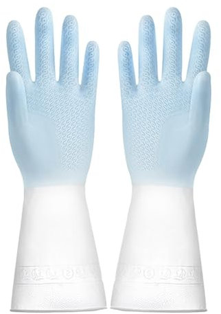 Guantes de limpieza de goma: guantes impermeables para vajilla y limpieza del hogar | Guantes de goma para cocina, jardinería y limpieza del hogar, guantes de vajilla robu