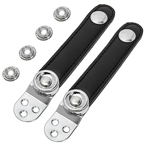 Toyvian Accordion Accessories Universal Double-Layer Bellows Buckle Strap with 4 Metal Fasteners Compact 2-Pack for Accordion Repair and Replacement