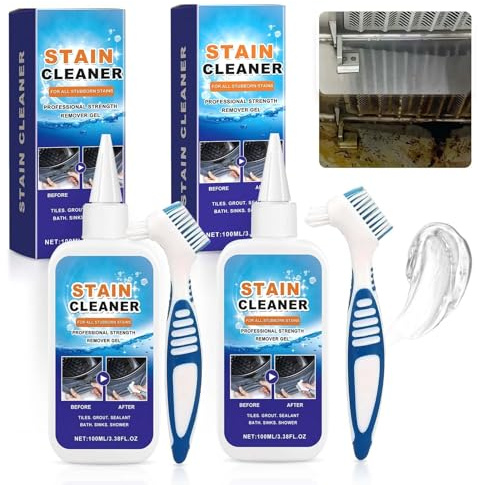 Household Stain Removing Gel, 2025 New Grout Cleaner, Washing Machine Cleaner for Washing Grout, Washing Machine Cleaner for Grout, Tile, Refrigerator, Windows (2 PCS)