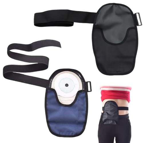 Lawnrden Cubiertas de Bolsas de ostomía Impermeables, Cubiertas de Bolsas de ostomía de 2 Piezas, cinturón de Tela Oxford Ajustable e Impermeable, colostomía para ileostomía