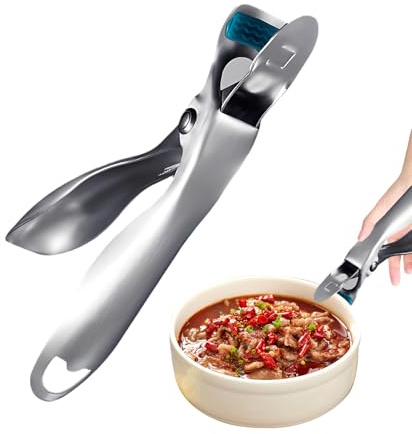 Pinza per ciotola calda, multi angolo in acciaio inox, anti-scottatura, per microonde, padelle, banconi da pranzo, forno, campeggio, grigliate, spiaggia, barbecue