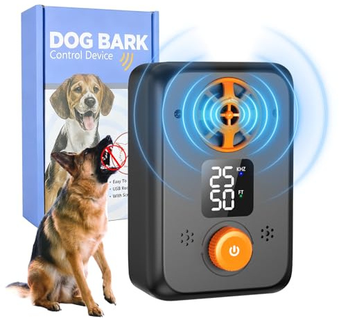 kacylzom Dispositivo Antiabbaio per Cani Ultrasuoni - Ultrasuoni per Cani Ferma Abbaio Automatico con 5 modalità Frequenza, 3 Portate, Interno/Esterno Efficace