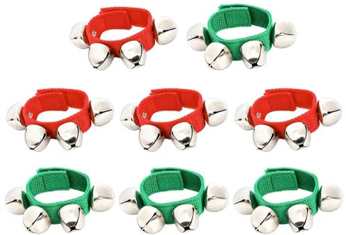 8Pcs Musical Rhythm Ankle Bells Rattles Instrument Kids Adults Wrist Multicolor Band Band Orff Instrument