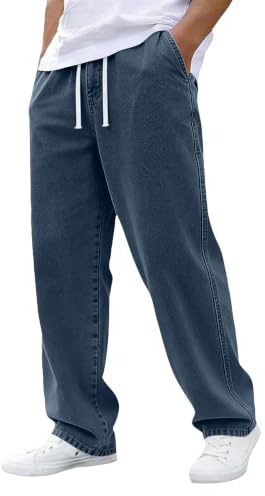 Jeans Hombre Largos Verano Casual Frescos Pantalones Hombre Elástico Sport Correr
