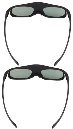 ZAICOLER 144Hz DLP Link Active Shutter 3D-glasögon för DLP-projektorer, Lätta och Bekväma Bärbara för 3D-visning, 2st Svarta LCD-linsglasögon för Vivitek-projektor