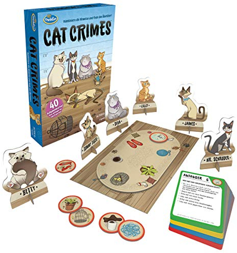 ThinkFun - 76366 - Cat Crimes - Das Flauschige und freche Kombinations- und Deduktionsspiel mit Katzen. Finde den Übeltäter!