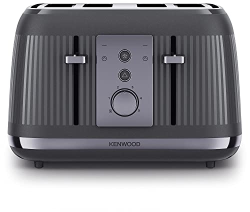 Kenwood Dusk Toaster, 4 Slot Toaster, Reheat, 5 Browning Settings, Defrost And Cancel Functions, Pull Crumb Tray, TFP30.000GY, 1800W, Slate Grey