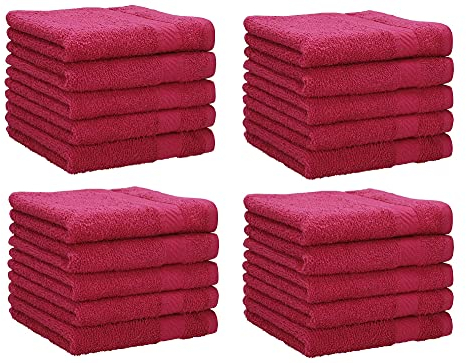 Betz 20 Stück Seiftücher Neapel 30x30 cm – 100% Baumwolle Waschlappen Set – Weiche, saugstarke Waschhandschuhe fürs Bad, Gesicht & Gäste – Pflegeleicht & langlebig – Farben Cranberry