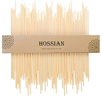 HOSSIAN 50PCS Fiber Reed Diffuser Sticks-10inch Natural Rattan Diffuser Reeds-Primary Color Reed Diffuser Refill