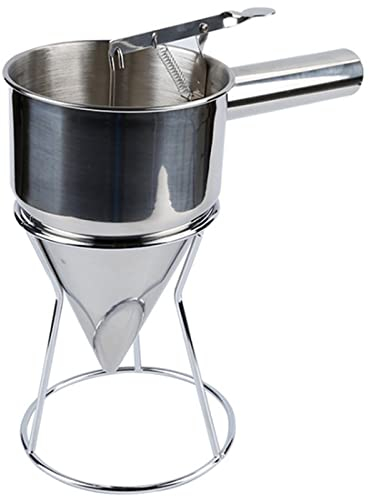 TREGOO Trichter Stainless Steel Hand-Held Funnel Dispenser Octopus Pellets Funnel Tool Hand-Held Mixing Batter Separator