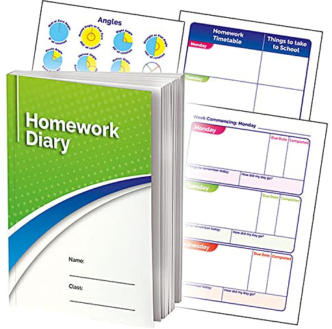 2 104 Page Green Homework Diary A5 Primary Teaching Services