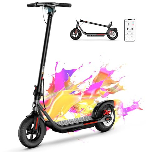 SISIGAD électrique Scooter Pliable pour Adultes, Puissance de crête 500W, 48km Range, 10inch E Scooter LED Display with App and Dual Brake System