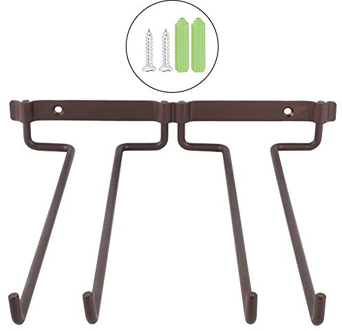 Portabicchieri da Vino in Metallo, Portabicchieri Doppio da Appendere, Portabicchieri, Armadio, Binario in Vetro, Portabicchieri da Vino, Portabicchieri da Vino per Bar, Cucina,