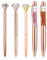 5 Pcs Black Ballpoint Pens Diamond Crystal Pens Rose Gold Metal Ballpoint Pen 1.0mm Liquid Sand Glitter Pen Black Biro Pens Multipack Bling Ballpoint Pens for School Stationery Office Supplies