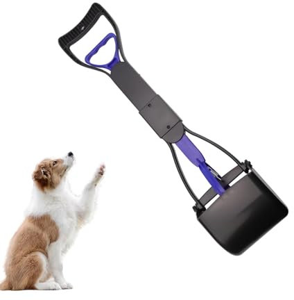 HJIAMA 45 cm Hundekotsammler, Schwarz, Kunststoff, Elegant, Faltbar, Dog Poop Bags, Ergonomisch, Hundekotgreifer, Praktisch, für Entfernen Hunde und Katzenkot