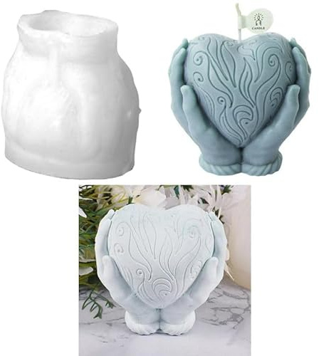 Moldes para Velas Corazón, Molde De Silicona 3D, Molde En Forma De Corazón, Moldes de Silicona para velas Perfumadas Jabón para San Valentín DIY