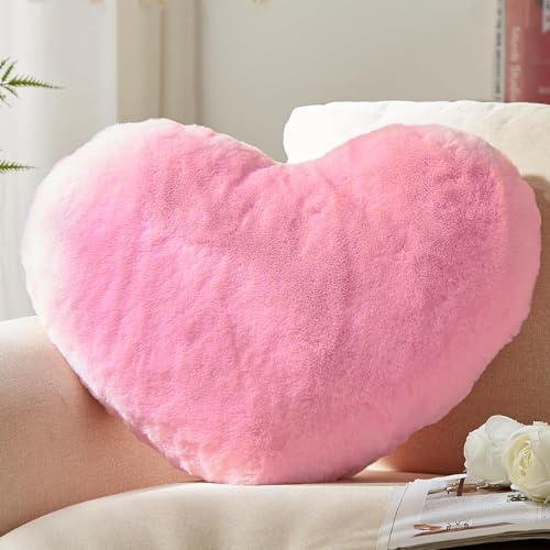 Chingcoo Cuscino Cuore, 40 x 35 cm Cuscini Decorativi, Cuscino a Forma di Cuore, Cuscini Divano Peluche, Cuscini Letto, Decorazioni Camera da Letto Bambini