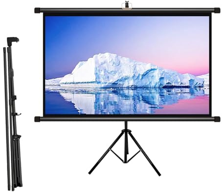 Écran de Projection sur trépied avec Support, écran de Projection Mobile, léger, Facile à Transporter et à régler, écran de Projection Portable pour projecteur intérieur et extérieur pour ci