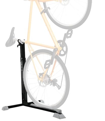 Soporte Vertical para Bicicletas, Soporte Bicicletas Suelo, Soporte de Suelo Vertical Independiente para Guardar Bicicletas en Interiores, Garaje Portátil Altura Ajustable, Negro