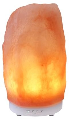 KASANOVA Lampada di Sale con Diffusore Elettrico per Aromaterapia – Effetto Sale Himalayano, Timer fino a 4h, Silenziosa, Serbatoio 100 ml (Rosa)