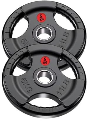 Fit-Force – Discos de Pesa Olímpica 5 KG (2 Unidades) | Hierro Fundido con Revestimiento de Caucho | Diámetro Olímpico 50 mm | Discos de Pesas para Barra y Entrenamiento en Casa o Gimnasio
