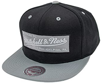 Mitchell & Ness Box 2 Tone Logo - Flat Visor Snapback Basecap, Red-Black