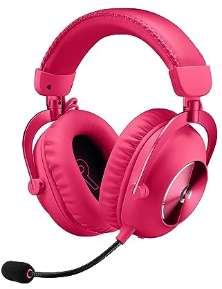 Logitech G Pro X 2 Lightspeed Casque Audio Bluetooth, Micro-Casque détachable, Enceinte graphène 50 mm, DTS:X Casque 2.0—7.1 Surround, Bluetooth/USB/3,5 mm Aux, PC, PS5, PS4, Nintendo Switch - Rose
