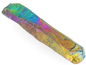 Celestial Aura kvarts kristallspets stav Reiki förbättrad energimäkning titan regnbågssten 1 st (regnbåge Aura Quartz)