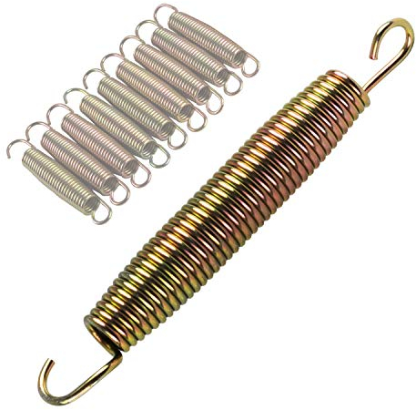 10x Trampolin Feder - 16,5 cm lang - mit 2 Haken - Federstahl Ø 1 mm - verzinkt 165 mm