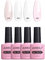 AIMEILI 4 Couleurs 10ml Vernis Gel Semi Permanent Naturel Nude Blanc Laiteux Rose, Lot Vernis à Ongles Gel UV LED Nail Polish Soak Off Manucure - Kit 26