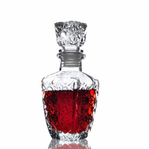 anso Carafe à décanter en cristal en verre pour liqueur, vin, vodka, alcool (250 ml)