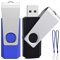 ABLAZE USB Stick 32GB 2 Stück Speicherstick 32GB Rotate Metall USB 2.0 Sticks (Blau/Schwarz)