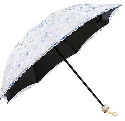 YUEHUA Sun Umbrella Ladies Parasol Ladies Embroidered Lace Double-Deck Anti-UV Parasol Umbrella Sun/Rain/Snow Folding Umbrella
