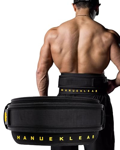 MANUEKLEAR Weight Lifting Belts for Men and Women, Gym Weight Belt with Carabiner Quick Locking, Double-Layer Weightlifting Belt for Workout Squat Powerlifting Deadlift