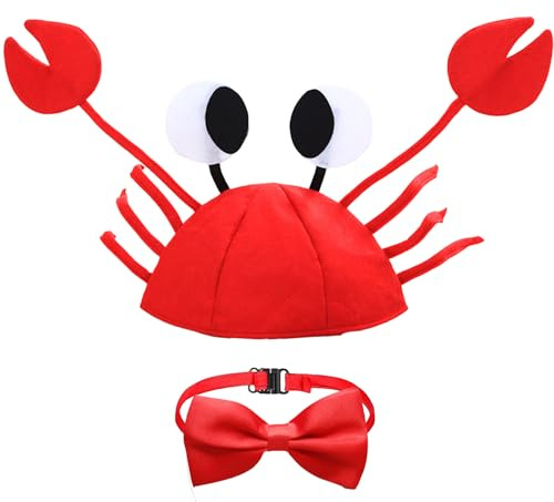 AUNGCSHE Chapeau Drole Adulte Enfant, Crabe Morsure Casquette Drole, Chapeau Halloween Pour Carnaval, Cosplay, Pour Garçons Filles Adultes Enfants