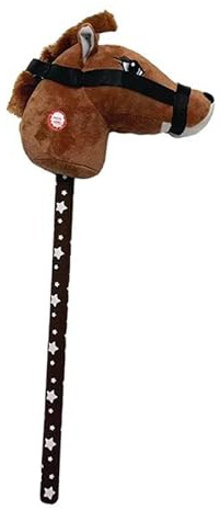 Steckenpferd mit Soundeffekten, lustige Wieher- und Galoppgeräusche, Steckenpferd, Reitspielzeug, Steckenpferd auf einem für Kinder, Dark Brown A