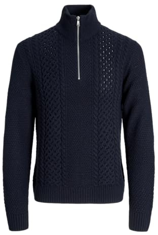 JACK & JONES Jjpaul stickad halv dragkedja, Sky Captain, L