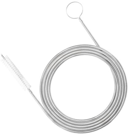 HUATEEN Cepillo Desatascador Tuberías 150cm Limpia Tuberías con Cable de Acero y Cepillo de Nylon para Fregadero,Radiadores y Vehículos Herramienta Profesional para Limpieza de Drenajes Estrechos