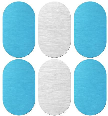 6pcs Bande Magnétique Adhésive, Métal Remplacer la Bande Magnétique avec Support Adhésif Bande Lumineuse Magnétique pour Éclairage LED Magnétique et Éclairage Sous le Comptoir (Ovale)