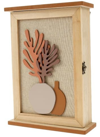 Guniata Cassetta portachiavi in legno, armadietto portachiavi da parete con 6 ganci, organizer da parete per ingresso, corridoio, ufficio