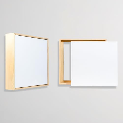 Colour Splash 30x30cm Deep Edge Stretched Canvas & Pine Floating Frame, 2pk