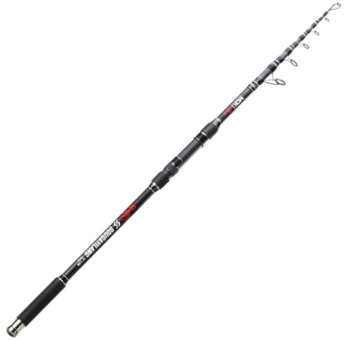 Sougayilang Canna da pesca telescopica per carpa, portatile, da viaggio, in fibra di carbonio, per pesca alla carpa, 3,6 m/3,9 m/4,2 M-42