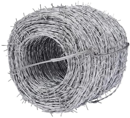 Rollo de valla de alambre de púas galvanizado, protección de ganado de seguridad al aire libre y prevención de intrusiones en el jardín, ideal para rancho de granja y uso doméstico