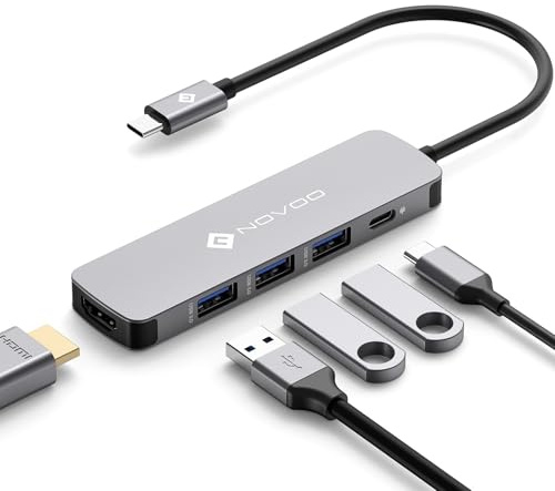 NOVOO Hub USB C 5 en 1, HDMI 4K@60, 3 USB 3.0